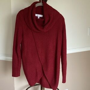 Fever Deep Red Cowl Neck Sweater